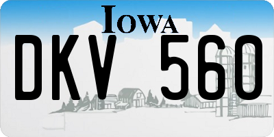 IA license plate DKV560