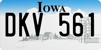 IA license plate DKV561