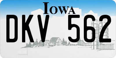 IA license plate DKV562