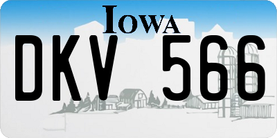 IA license plate DKV566