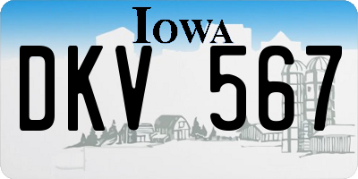 IA license plate DKV567