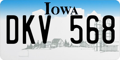 IA license plate DKV568