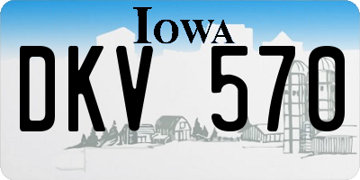 IA license plate DKV570