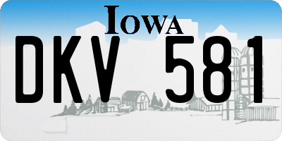 IA license plate DKV581