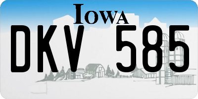 IA license plate DKV585