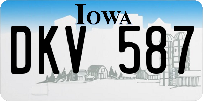 IA license plate DKV587