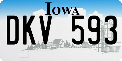 IA license plate DKV593