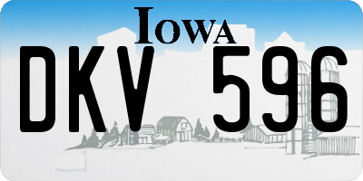 IA license plate DKV596