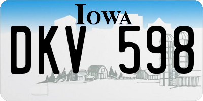 IA license plate DKV598