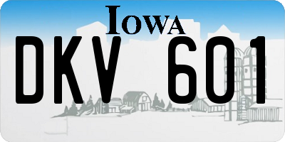 IA license plate DKV601