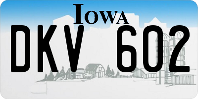 IA license plate DKV602