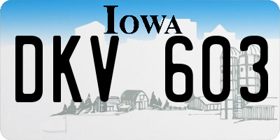 IA license plate DKV603