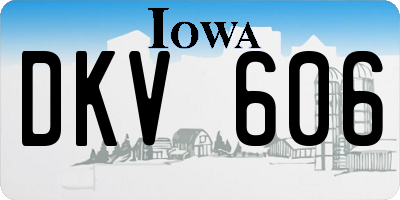 IA license plate DKV606