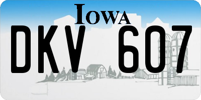 IA license plate DKV607