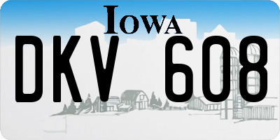 IA license plate DKV608