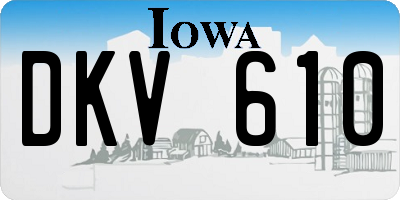 IA license plate DKV610