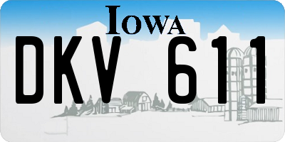 IA license plate DKV611
