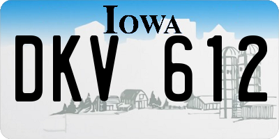 IA license plate DKV612