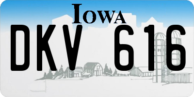 IA license plate DKV616