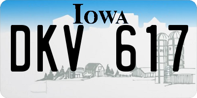 IA license plate DKV617