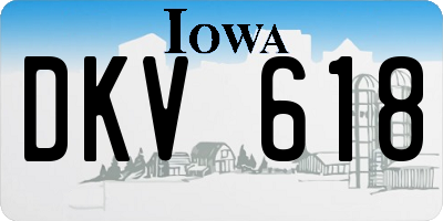 IA license plate DKV618