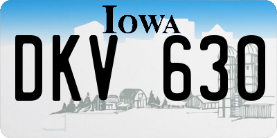 IA license plate DKV630