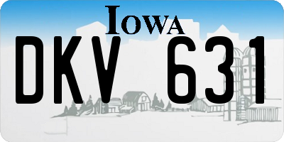IA license plate DKV631