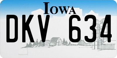 IA license plate DKV634