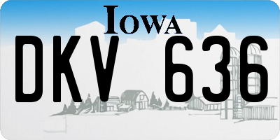 IA license plate DKV636