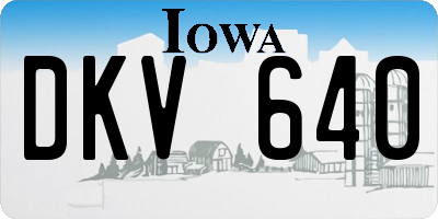 IA license plate DKV640