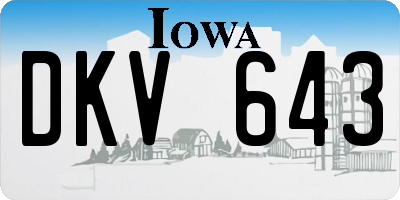 IA license plate DKV643