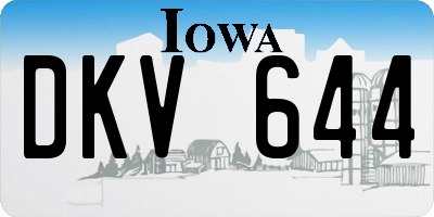 IA license plate DKV644