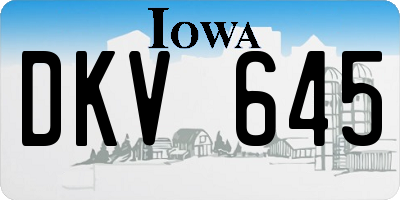 IA license plate DKV645