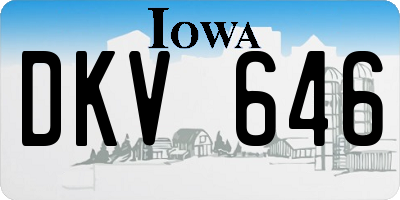 IA license plate DKV646