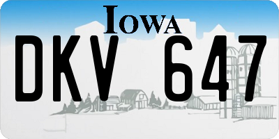 IA license plate DKV647