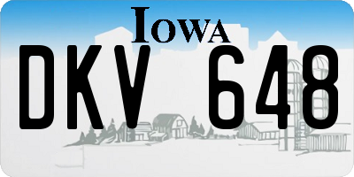 IA license plate DKV648