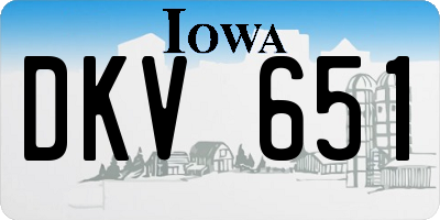 IA license plate DKV651
