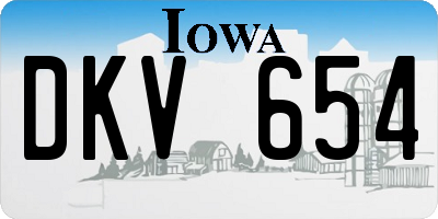 IA license plate DKV654