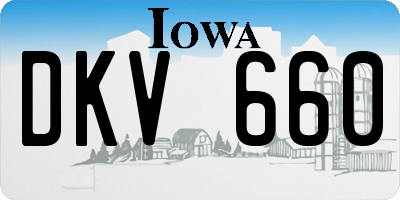 IA license plate DKV660