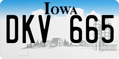IA license plate DKV665