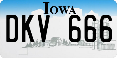 IA license plate DKV666