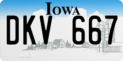IA license plate DKV667