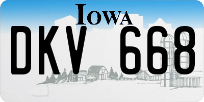 IA license plate DKV668