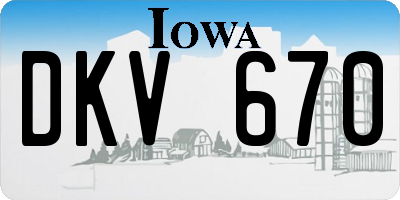 IA license plate DKV670