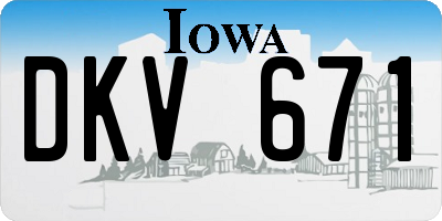 IA license plate DKV671