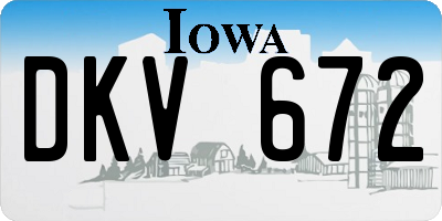 IA license plate DKV672
