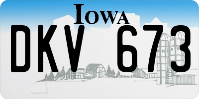 IA license plate DKV673