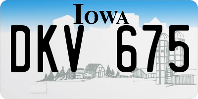 IA license plate DKV675