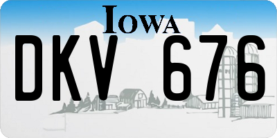 IA license plate DKV676