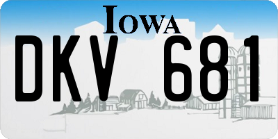 IA license plate DKV681